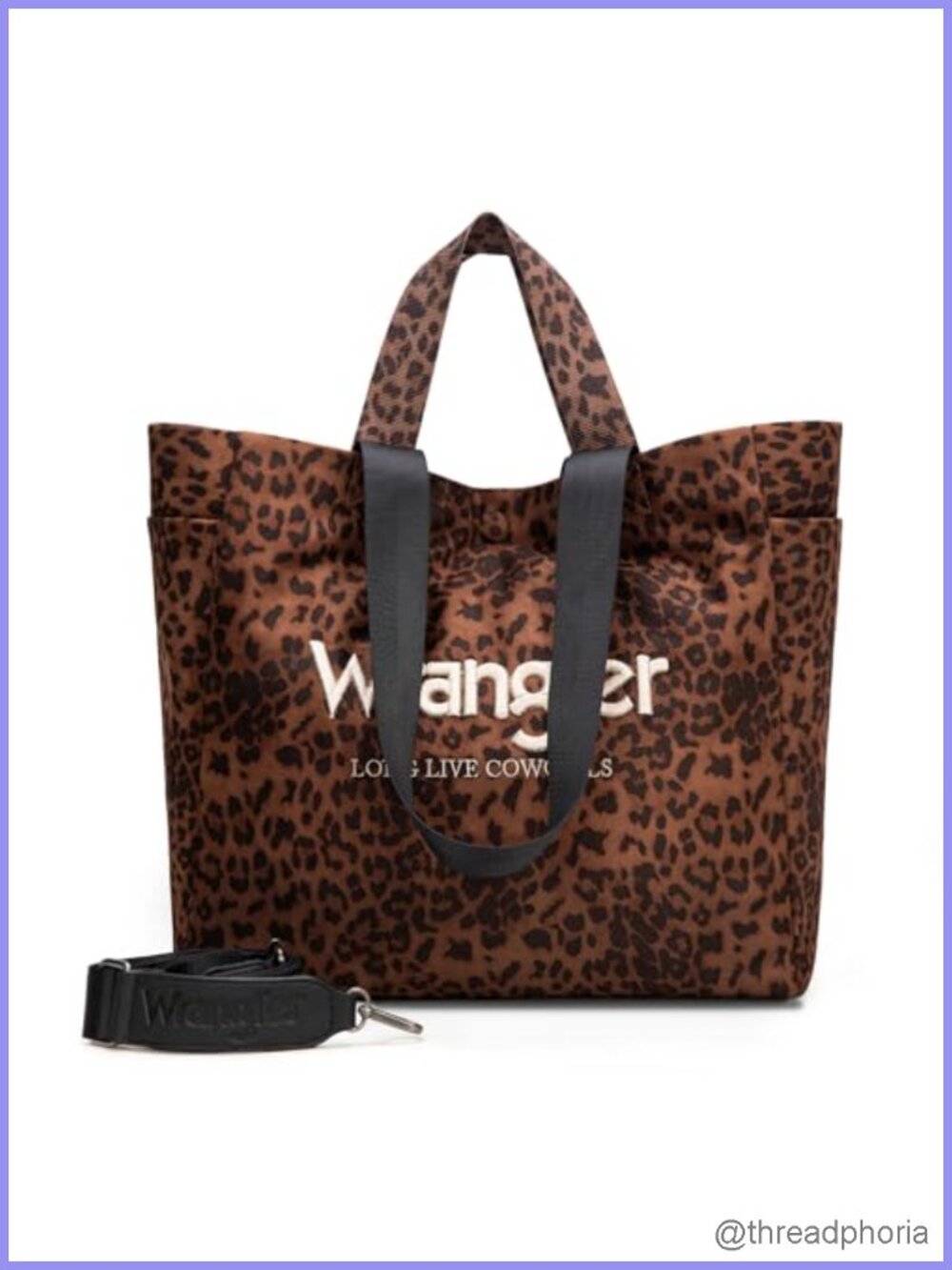 Montana West Wrangler Large Leopard Print Tote Bag - Adjustable Strap,
